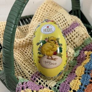 Vintage German tin candy holder Easter egg